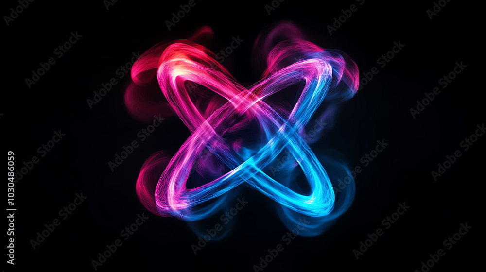 A vibrant swirl of blue and pink light trails forming an abstract design against a black background, creating a sense of motion and energy. A vibrant swirl of blue and pink light trails forming an abstract design against a black background, creating a sense of motion and energy.