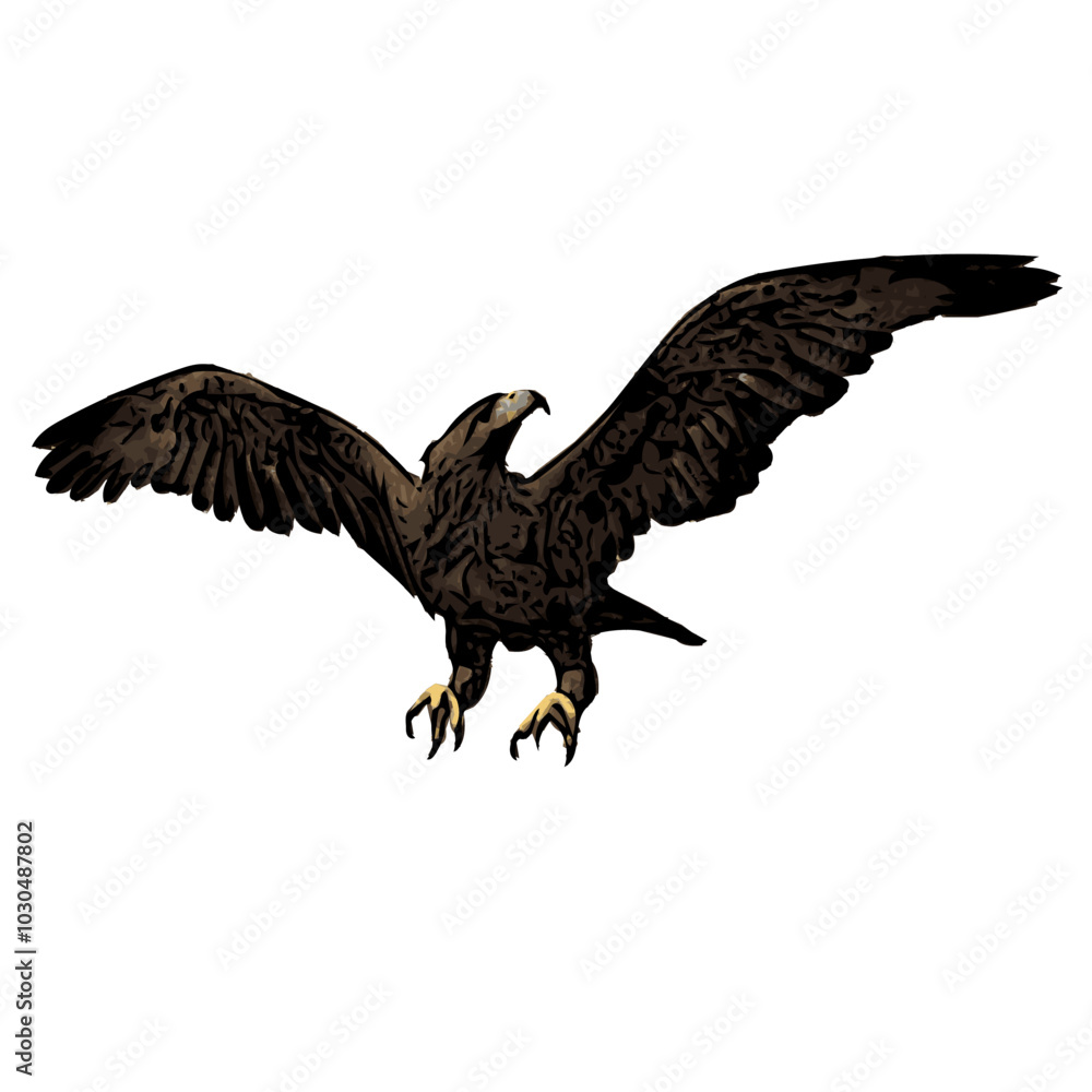 Obraz premium Flying eagle animal ilustration vector isolated design 