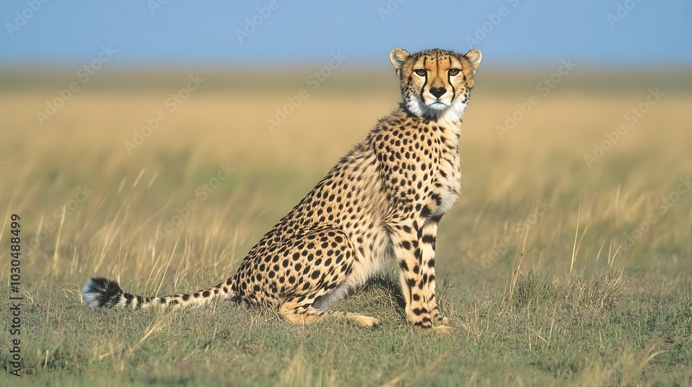 Intensely Focused Cheetah Relaxes with Wild Elegance in Serene Pose Intensely Focused Cheetah Relaxes with Wild Elegance in Serene Pose