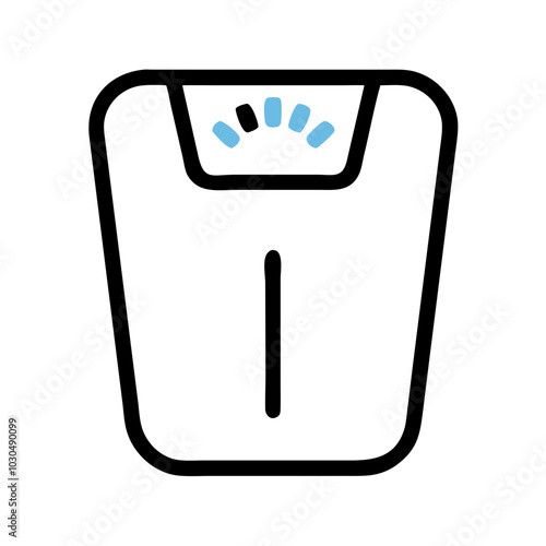 Medical Scale Icon in Minimalist Style for Weight Measurement in Healthcare