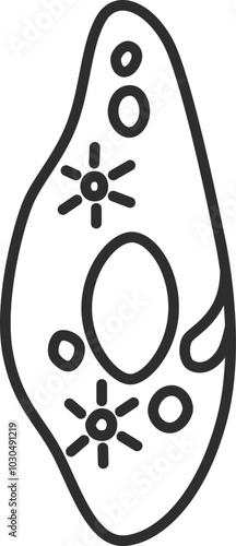 線画微生物単品アイコン　ゾウリムシ