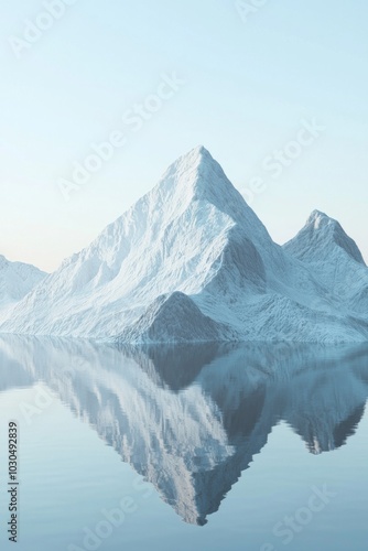 Wallpaper Mural a minimalist and simple mountain range with a reflection in a lake. Tranquil, calming mood Torontodigital.ca