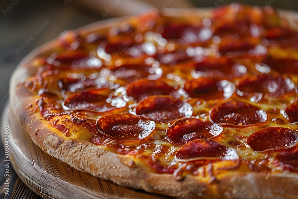 Delicious Pepperoni Pizza with Melted Cheese and Crispy Crust for Culinary Enjoyment Delicious Pepperoni Pizza with Melted Cheese and Crispy Crust for Culinary Enjoyment