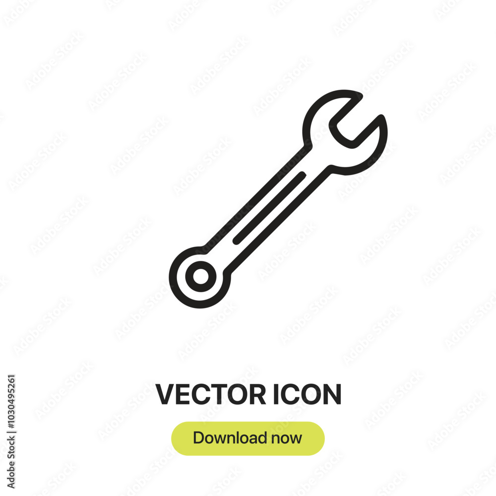 Wrench icon vector. Linear-style sign for mobile concept and web design. Wrench symbol illustration. Pixel vector graphics - Vector. Wrench icon vector. Linear-style sign for mobile concept and web design. Wrench symbol illustration. Pixel vector graphics - Vector.