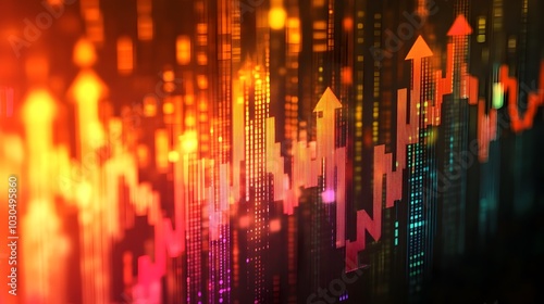 Wallpaper Mural Vibrant Arrow and Market Collage Background for Business Economy and Global Inflation Concepts Torontodigital.ca