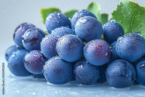 Wallpaper Mural Close-up of fresh blue grapes with water drops. Torontodigital.ca