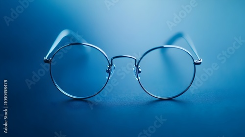 Minimalist Eyeglasses on Smooth Surface Showcasing Clarity and Elegance photo