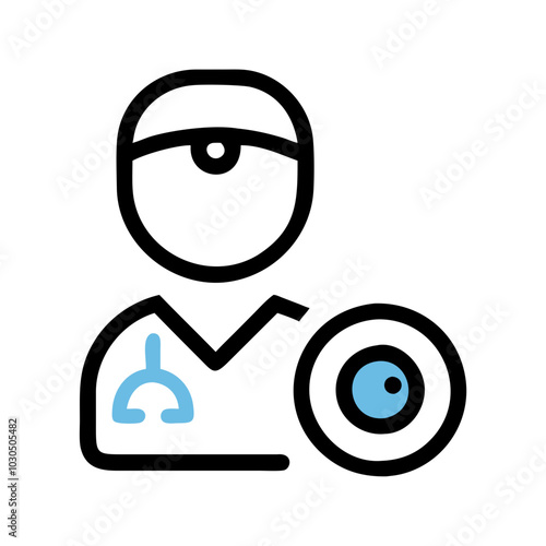 Ophthalmologist Icon with Eye Symbol for Medical Specialties