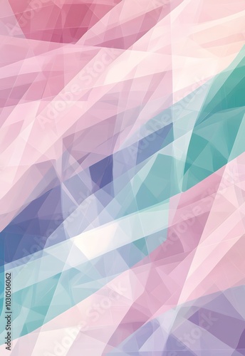 Abstract geometric background with overlapping translucent shapes in soft pastel colors.