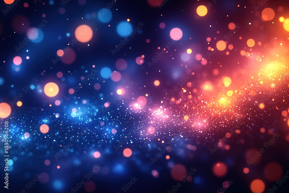 A colorful galaxy of glittering stars and planets A colorful galaxy of glittering stars and planets