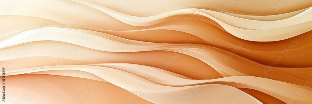 Obraz premium A modern abstract art background wavy pattern design in shades of light brown and orange.