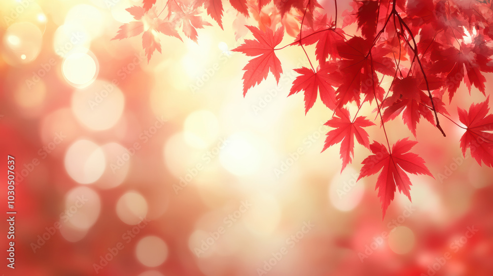 Copy space with autumn red leaves Copy space with autumn red leaves