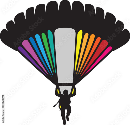 extreme sports paragliding over mountains vector