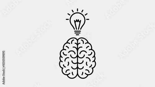 Brain with lightbulb for innovative idea concept