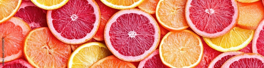 A vibrant assortment of sliced citrus fruits showcasing their colors and textures. A vibrant assortment of sliced citrus fruits showcasing their colors and textures.