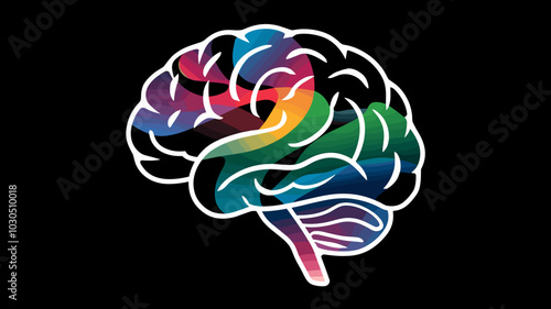 Brain in glass jar illustration for mind preservation concept