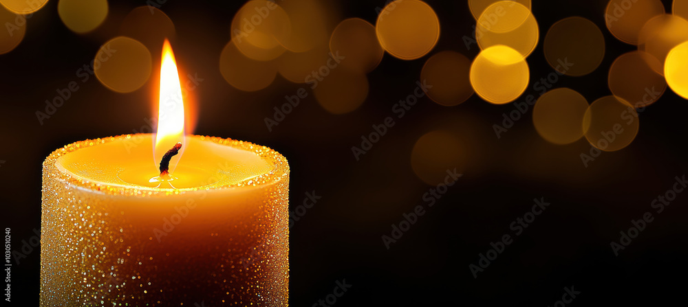 Flickering Candle Flame in Dark Surroundings Flickering Candle Flame in Dark Surroundings