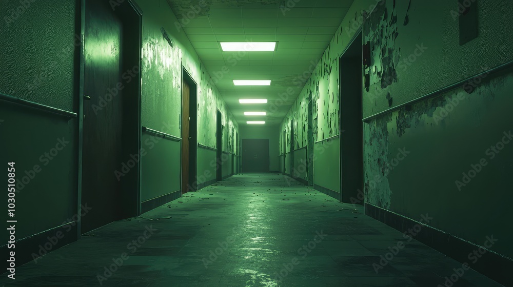 Haunting Desolate Hospital Corridor Haunting Desolate Hospital Corridor