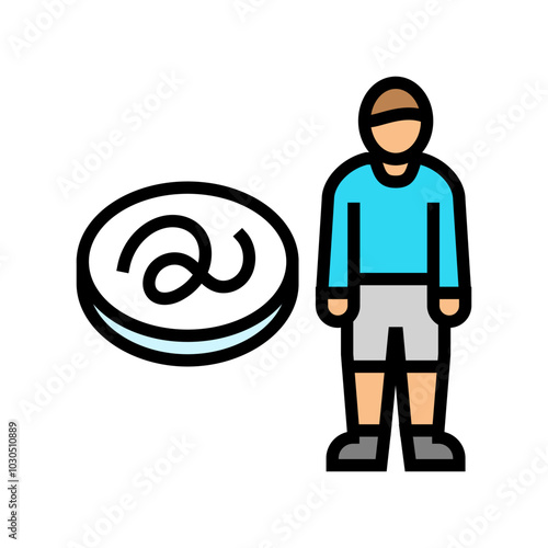 kid boy helminth worm color icon vector. kid boy helminth worm sign. isolated symbol illustration