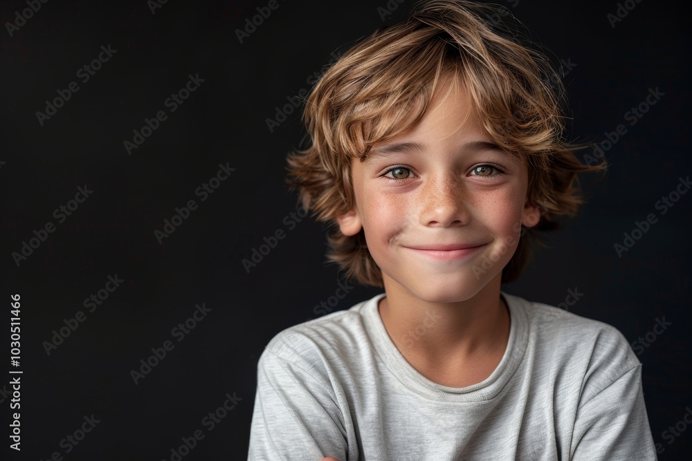 Happy Boy Portrait with Joyful Expression Happy Boy Portrait with Joyful Expression