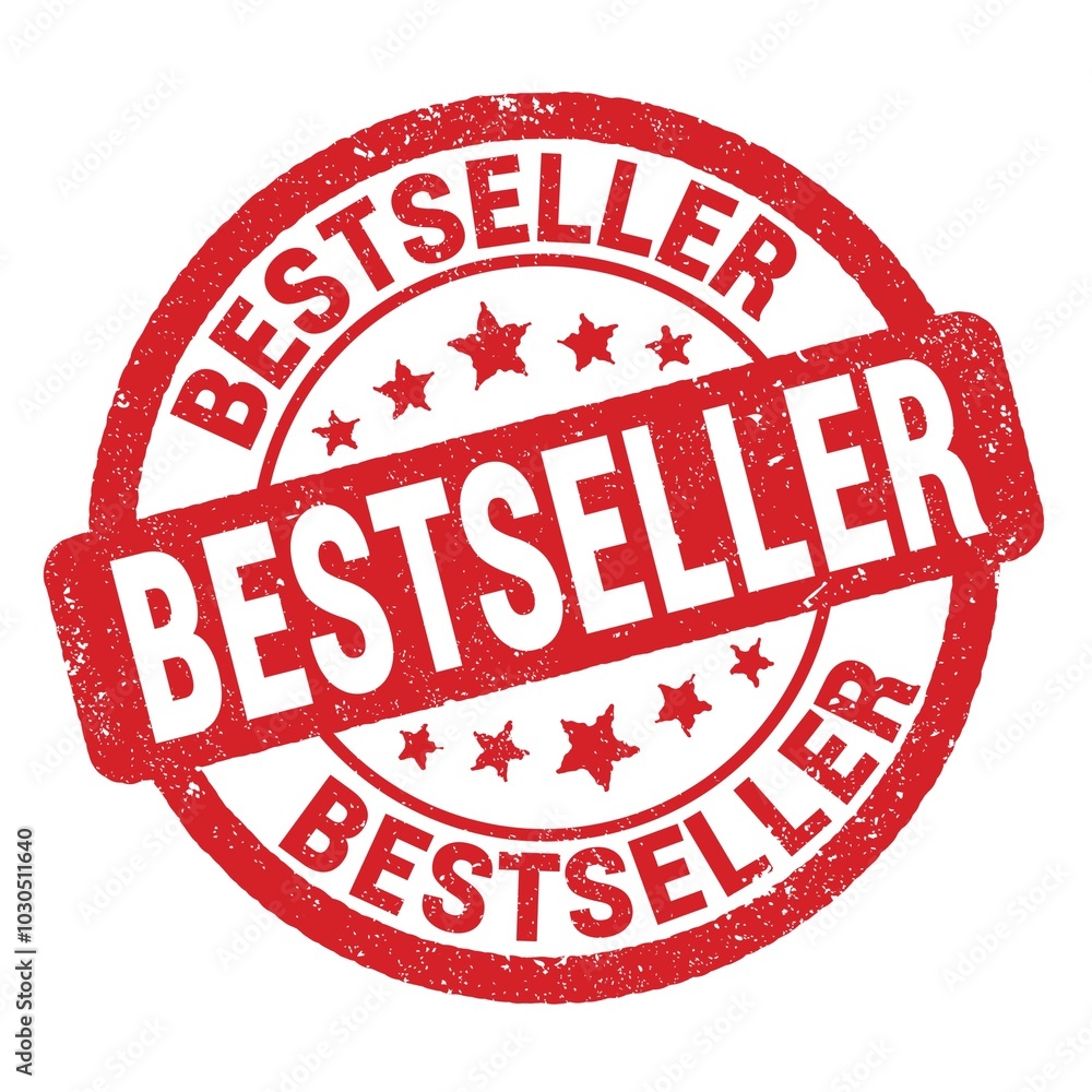 Fototapeta premium BESTSELLER text written on red round stamp sign.