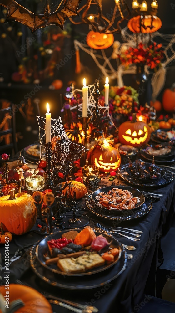 Festive Halloween Table Set for a Spooky Celebration Festive Halloween Table Set for a Spooky Celebration