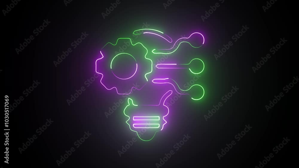 Light bulb with Gear Inside icon and setting icon animation and creative Business Idea concept video Light bulb with Gear Inside icon and setting icon animation and creative Business Idea concept video