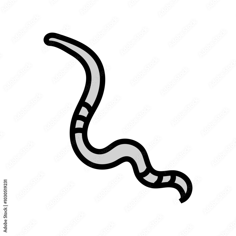 Fototapeta premium parasite worm color icon vector. parasite worm sign. isolated symbol illustration
