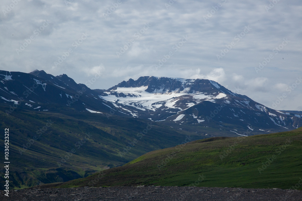 snow on the mountain in Iceland snow on the mountain in Iceland