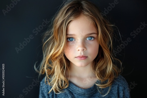 Sad Portrait of a Young Girl with Expressive Eyes