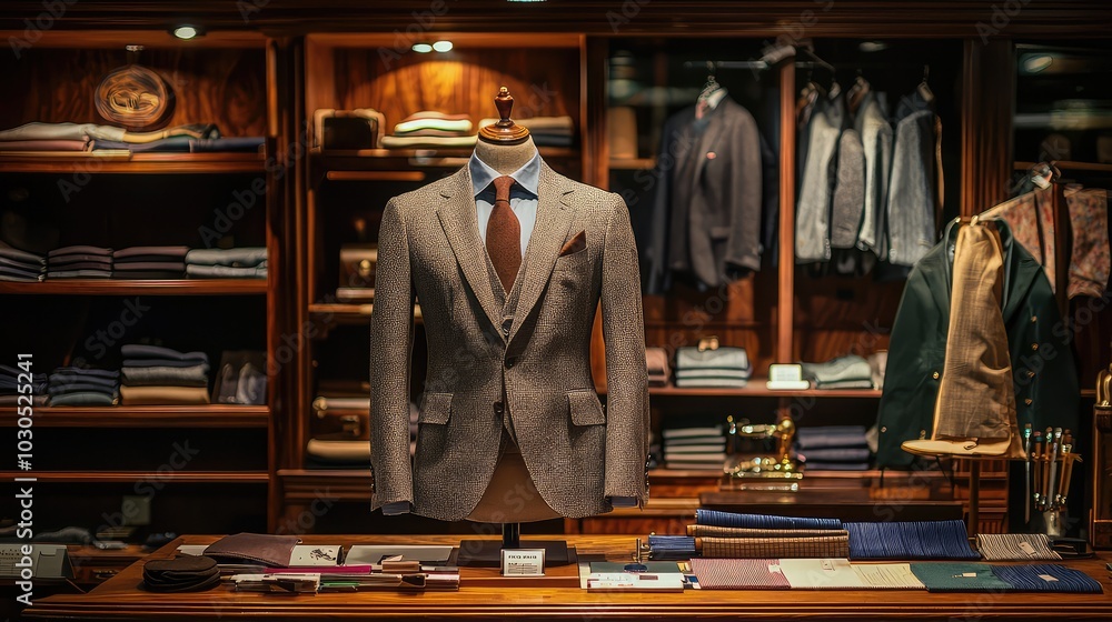 Classic Three-Piece Suit in Serene Display Setting Classic Three-Piece Suit in Serene Display Setting