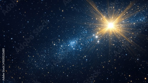 Wallpaper Mural Close-up of a single shining star, glowing intensely in the dark sky, with a detailed aura and a soft, ambient glow. Torontodigital.ca