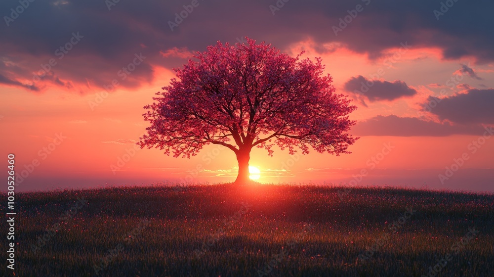 Solitary Tree at Sunset Solitary Tree at Sunset