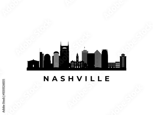 Vector Nashville skyline. Travel Buenos Aires famous landmarks. Business and tourism concept for presentation, banner, web site.
