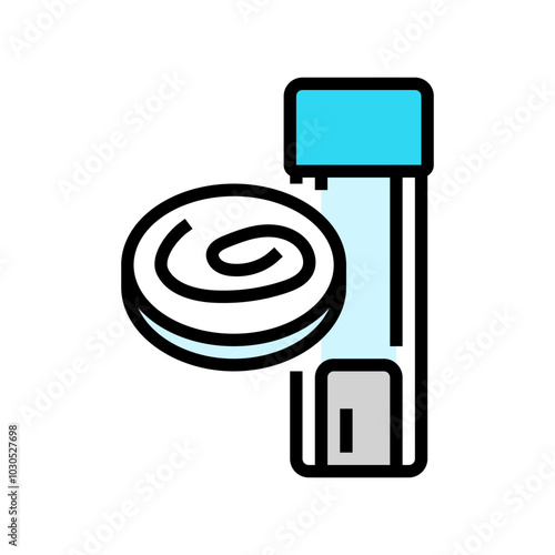 detection test worm parasite color icon vector. detection test worm parasite sign. isolated symbol illustration photo