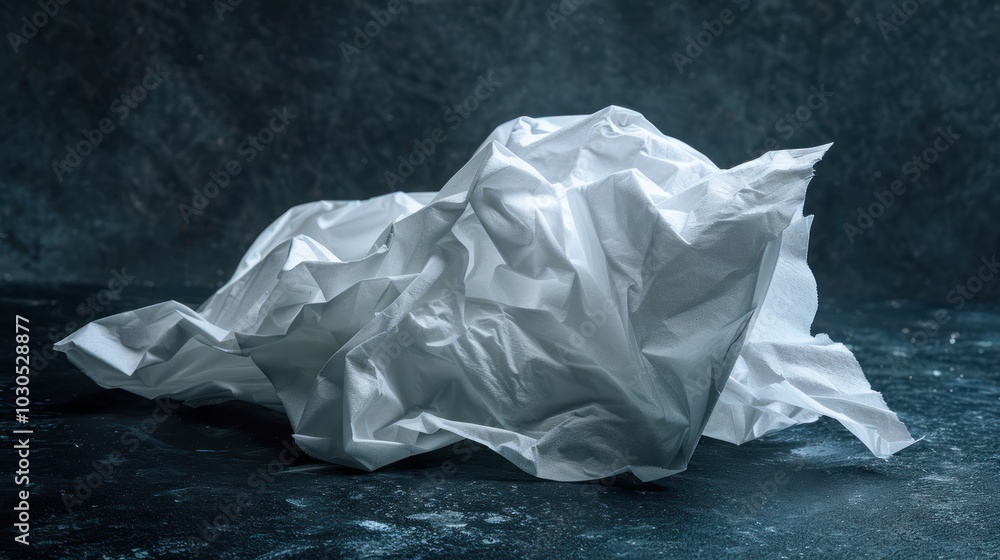 Abstract White Paper on a Dark Background