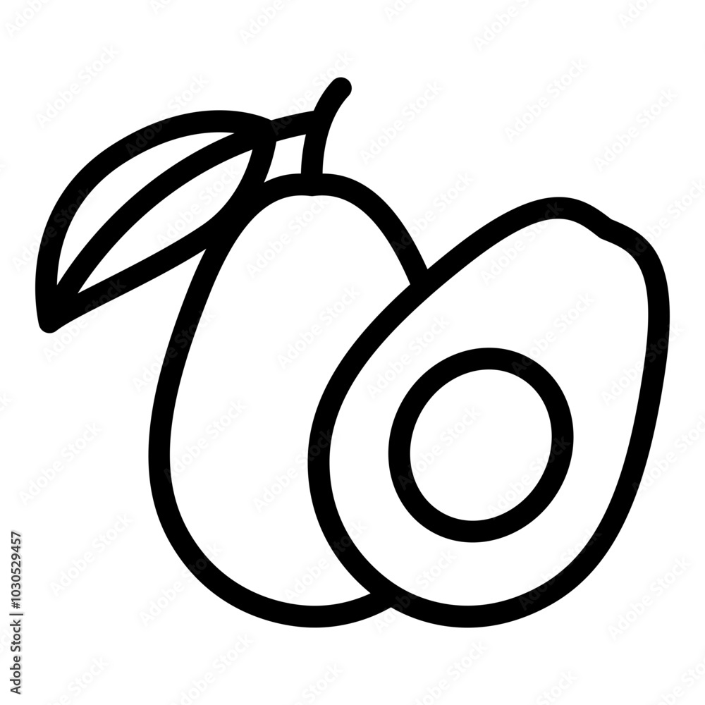 Avocado icon. Vector line icon Avocado icon. Vector line icon