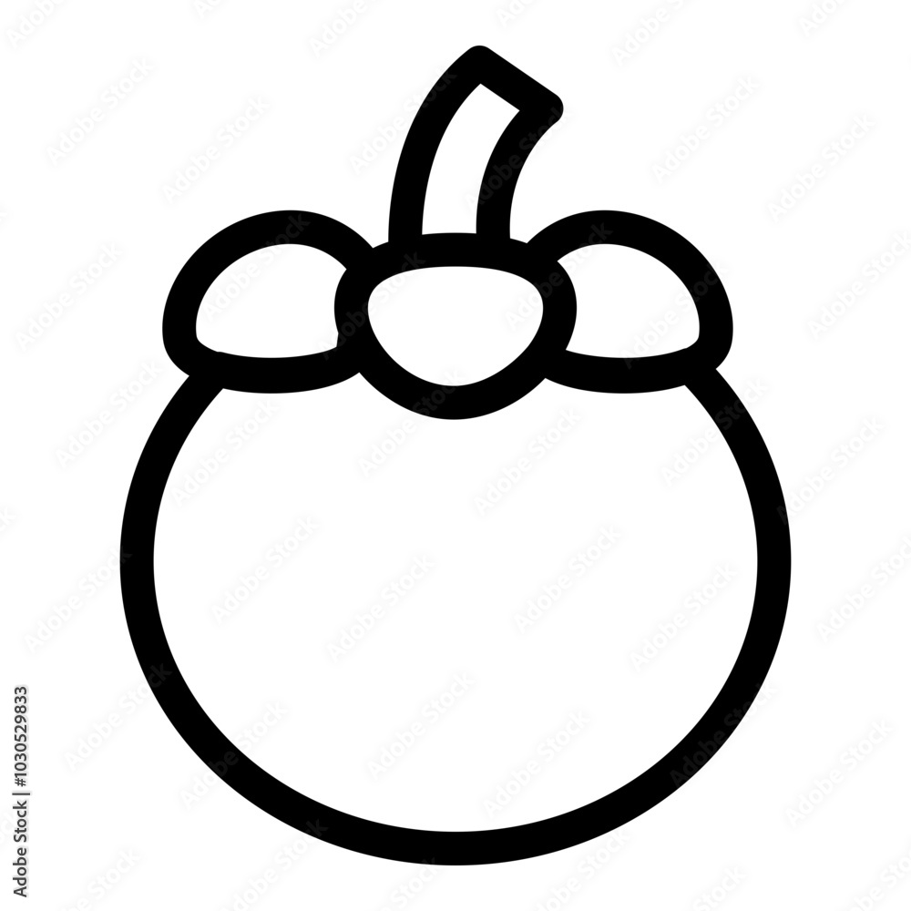 Mangosteen icon. Vector line icon Mangosteen icon. Vector line icon