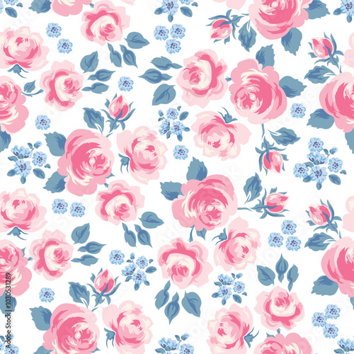 Seamless pattern with rose