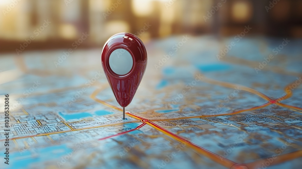 Digital GPS Location on Map with Route Path Concept Digital GPS Location on Map with Route Path Concept
