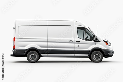 Modern white delivery van vehicle