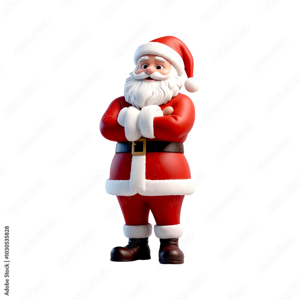 Cute Santa Claus 3d character on transparent background isolated. Christmas Santa png Cute Santa Claus 3d character on transparent background isolated. Christmas Santa png