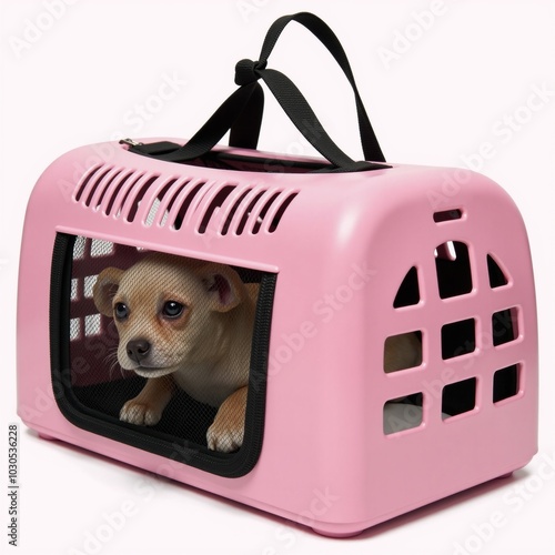 Pet Carrier Stylish  Functional Pink Pet Carrier with Durable Handle  Ventilation Holes Comfortable Transport photo