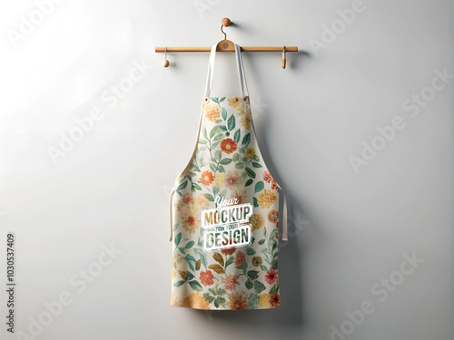 Empty Kitchen Apron Mockup  Clean and Isolated for Branding