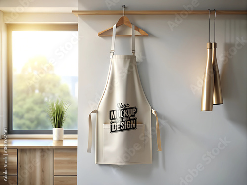 Empty Kitchen Apron Mockup  Clean and Isolated for Branding