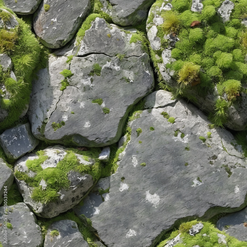 Seamless stone with moss texture for design projects. Seamless stone with moss texture for design projects.