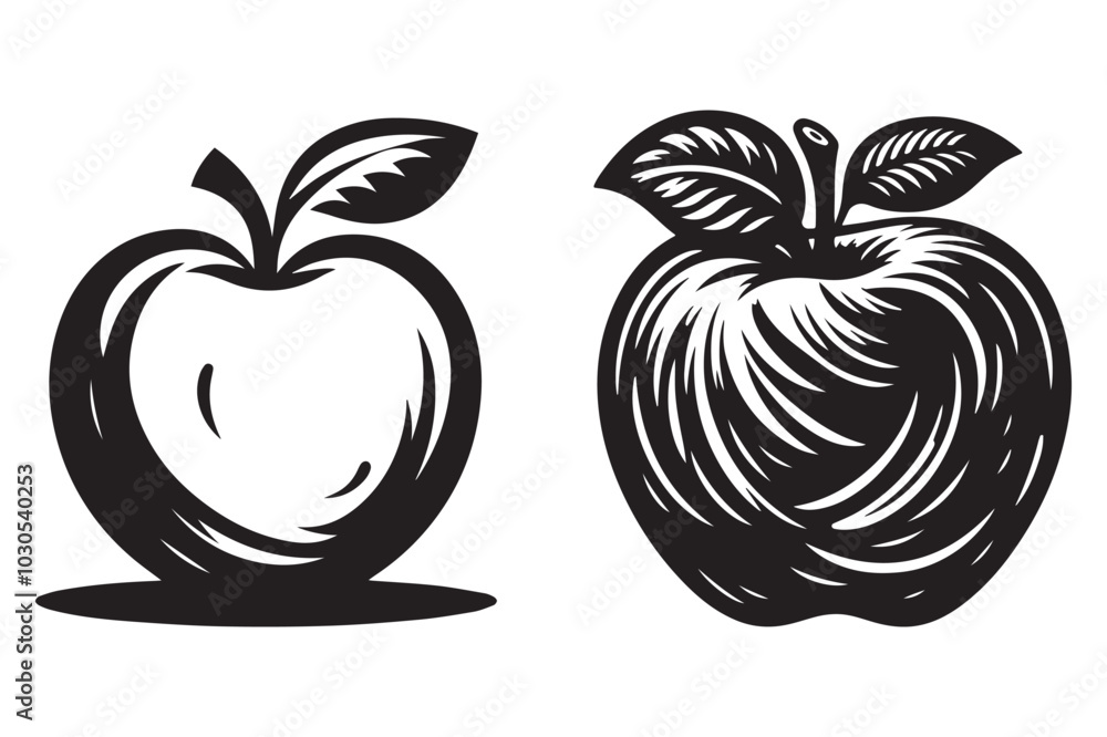Apple silhouette vector Apple silhouette vector