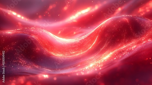 Abstract Red Glittering Background With Light Bokeh