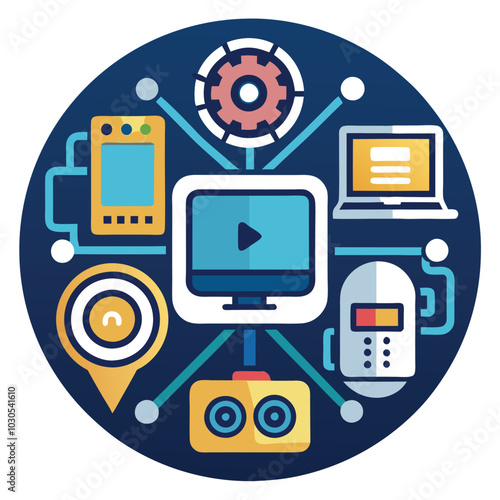 Business ideas motion graphics icons design. tech icons