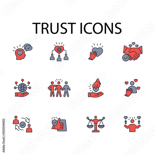 Trust icon set.vector.Editable stroke.linear style sign for use web design,logo.Symbol illustration.